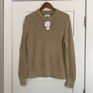 American Eagle Sweater NWT Tan Cable Knit Rib Men’s Medium Unisex Spring Easter